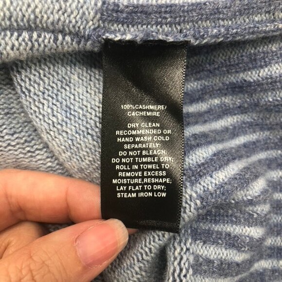 Lafayette 148 100% Cashmere Blue Turtleneck Sweater Size M - Picture 7 of 7